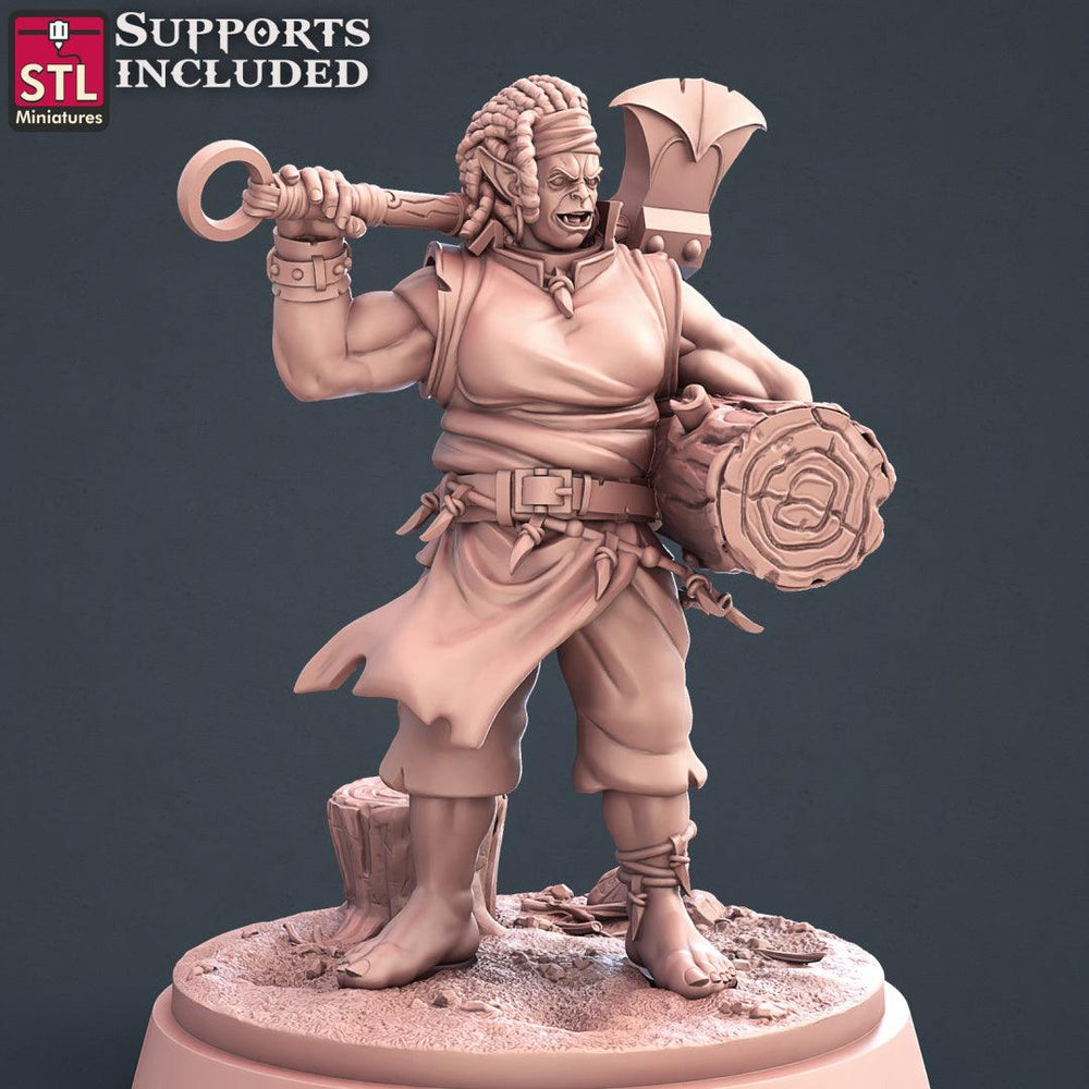 3D Printed STL Miniatures Lumberjack Set 28mm - 32mm War Gaming D&D (Online Only)