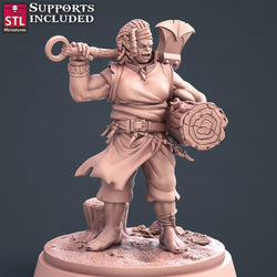 3D Printed STL Miniatures Lumberjack Set 28mm - 32mm War Gaming D&D (Online Only)