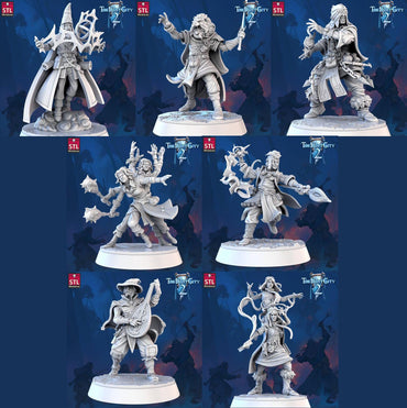 3D Printed STL Miniatures Mages The Frost City 2 28 - 32mm War Gaming D&D (Online Only)
