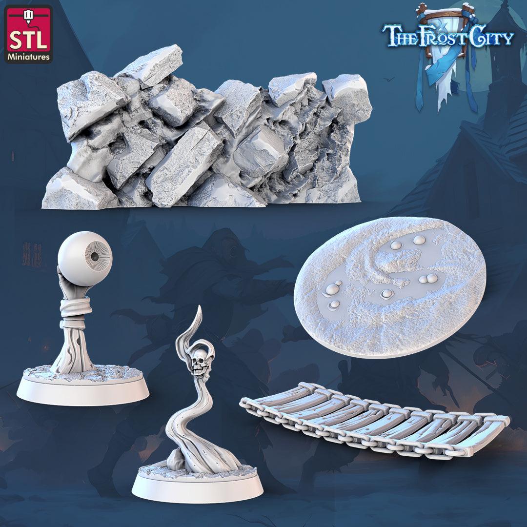 3D Printed STL Miniatures Magic Effects The Frost City 28 - 32mm War Gaming D&D (Online Only)