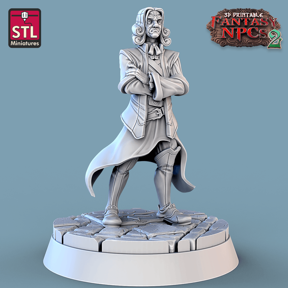 3D Printed STL Miniatures Magistrate Set Fantasy NPC 2 | 28 - 32mm War Gaming D&D (Online Only)