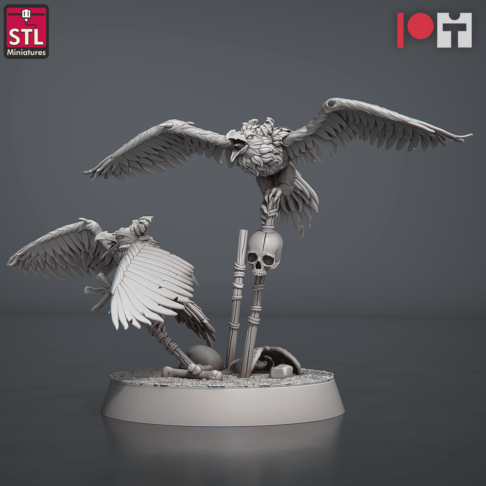 3D Printed STL Miniatures Magmites Hellcrows Set 28 - 32mm War Gaming D&D (Online Only)
