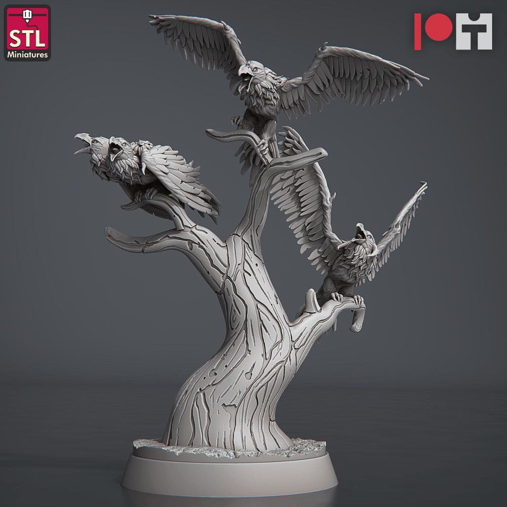 3D Printed STL Miniatures Magmites Hellcrows Set 28 - 32mm War Gaming D&D (Online Only)