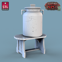 3D Printed STL Miniatures Milk Man Set Fantasy NPC 2 | 28 - 32mm War Gaming D&D (Online Only)