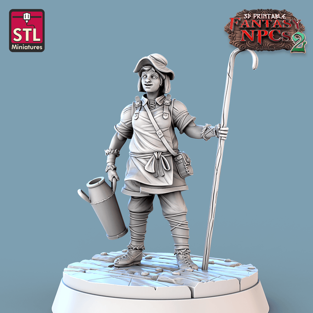 3D Printed STL Miniatures Milk Man Set Fantasy NPC 2 | 28 - 32mm War Gaming D&D (Online Only)