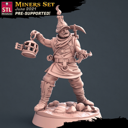 3D Printed STL Miniatures Miners Set 28 - 32mm War Gaming D&D (Online Only)