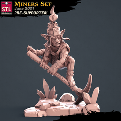 3D Printed STL Miniatures Miners Set 28 - 32mm War Gaming D&D (Online Only)