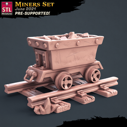 3D Printed STL Miniatures Miners Set 28 - 32mm War Gaming D&D (Online Only)