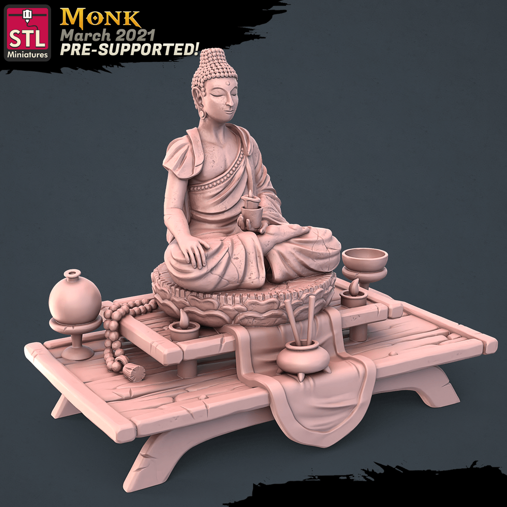 3D Printed STL Miniatures Monk Set 28 - 32mm War Gaming D&D (Online Only)
