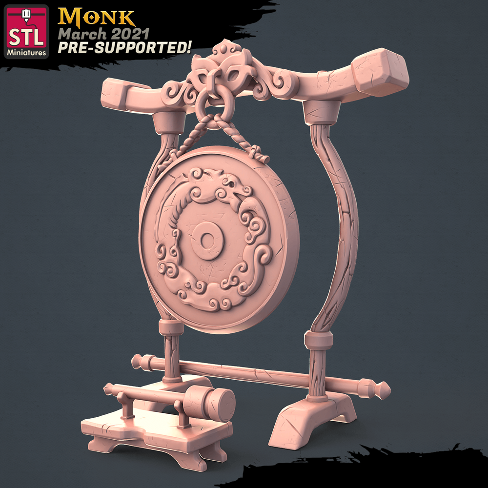 3D Printed STL Miniatures Monk Set 28 - 32mm War Gaming D&D (Online Only)