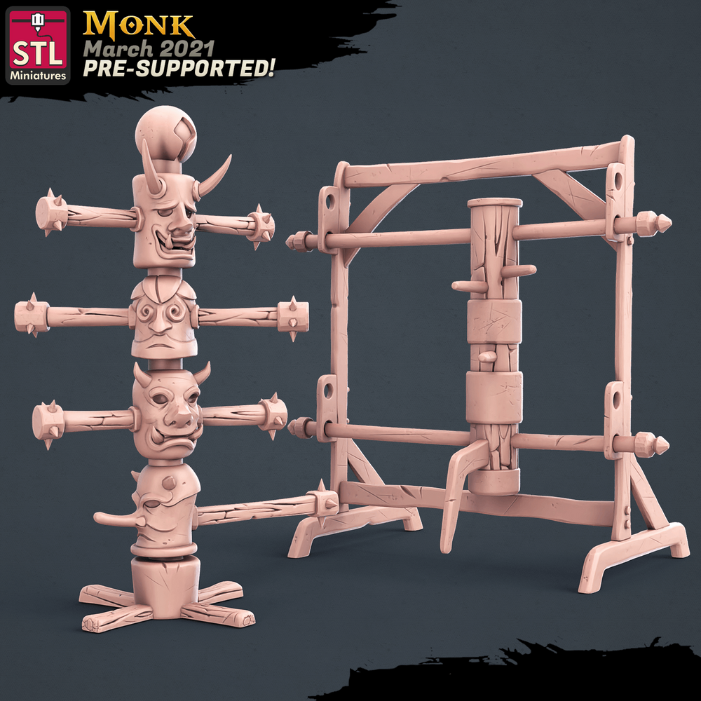 3D Printed STL Miniatures Monk Set 28 - 32mm War Gaming D&D (Online Only)