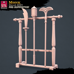 3D Printed STL Miniatures Monk Set 28 - 32mm War Gaming D&D (Online Only)