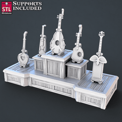 3D Printed STL Miniatures Music Store Set | 28 - 32mm War Gaming D&D (Online Only)