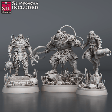 3D Printed STL Miniatures NeverDawn Dark Waters Set 28 - 32mm War Gaming D&D (Online Only)