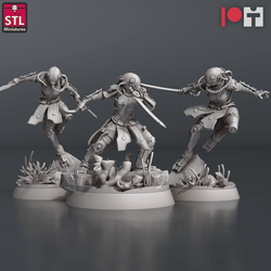 3D Printed STL Miniatures NeverDawn Deep Scout Set 28 - 32mm War Gaming D&D (Online Only)