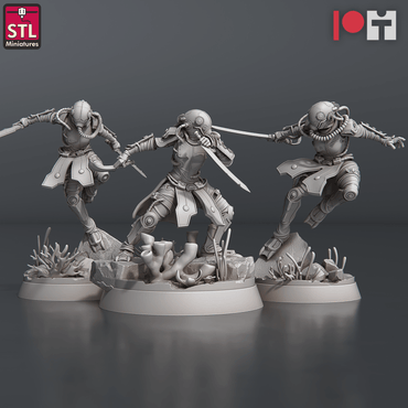 3D Printed STL Miniatures NeverDawn Deep Scout Set 28 - 32mm War Gaming D&D (Online Only)