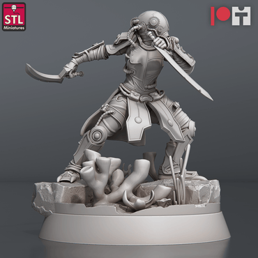3D Printed STL Miniatures NeverDawn Deep Scout Set 28 - 32mm War Gaming D&D (Online Only)