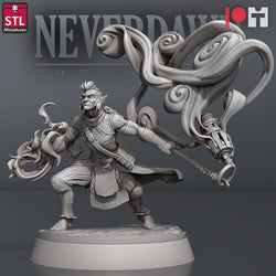 3D Printed STL Miniatures Neverdawn Pyromancers Set 28 - 32mm War Gaming D&D (Online Only)