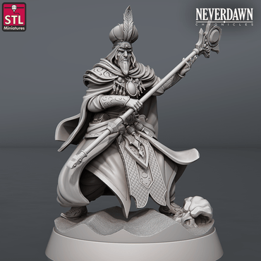 3D Printed STL Miniatures Neverdawn Red Sand Consultor 28 - 32mm War Gaming D&D (Online Only)