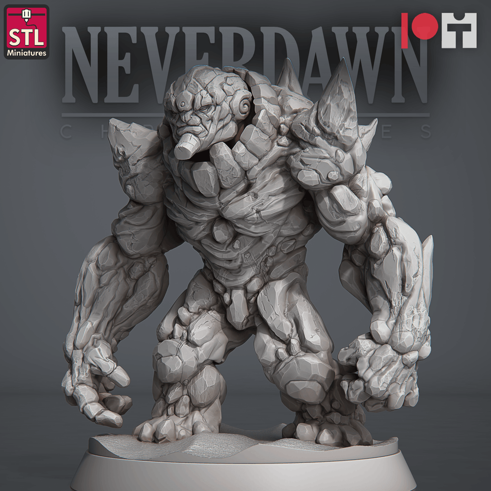 3D Printed STL Miniatures NeverDawn Red Sand Sand Golem 28 - 32mm War Gaming D&D (Online Only)