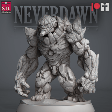 3D Printed STL Miniatures NeverDawn Red Sand Sand Golem 28 - 32mm War Gaming D&D (Online Only)