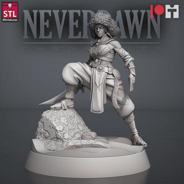 3D Printed STL Miniatures NeverDawn Red Sand Sand Maidens Set 28 - 32mm War Gaming D&D (Online Only)