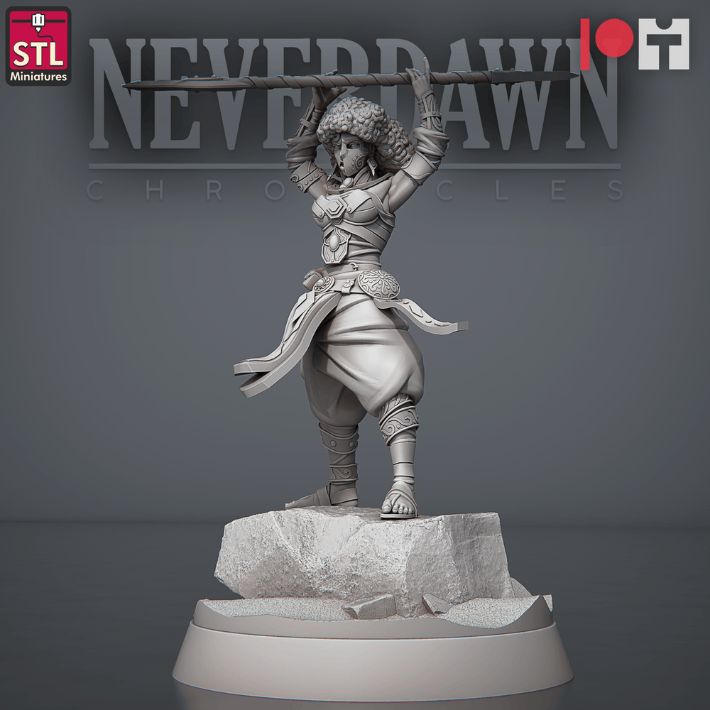 3D Printed STL Miniatures NeverDawn Red Sand Sand Maidens Set 28 - 32mm War Gaming D&D (Online Only)