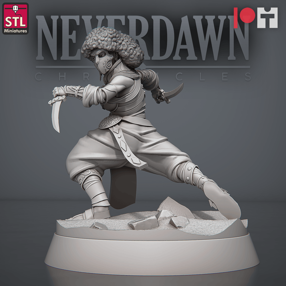 3D Printed STL Miniatures NeverDawn Red Sand Sand Maidens Set 28 - 32mm War Gaming D&D (Online Only)