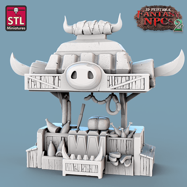 3D Printed STL Miniatures Orc Burcher Set Fantasy NPC 2 | 28 - 32mm War Gaming D&D (Online Only)