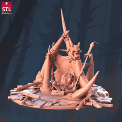 3D Printed STL Miniatures Orc Camp Set 28 - 32mm War Gaming D&D (Online Only)