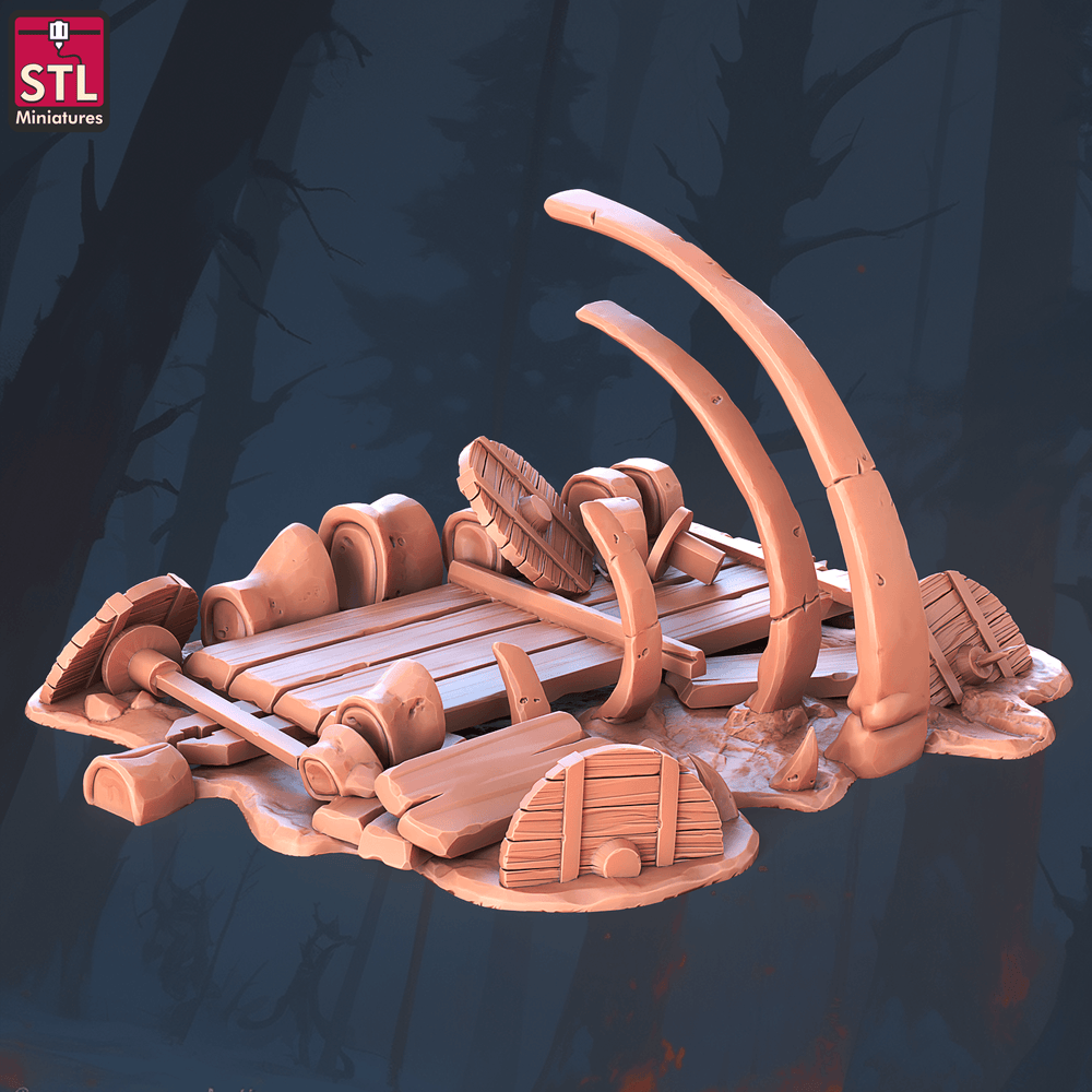 3D Printed STL Miniatures Orc Camp Set 28 - 32mm War Gaming D&D (Online Only)