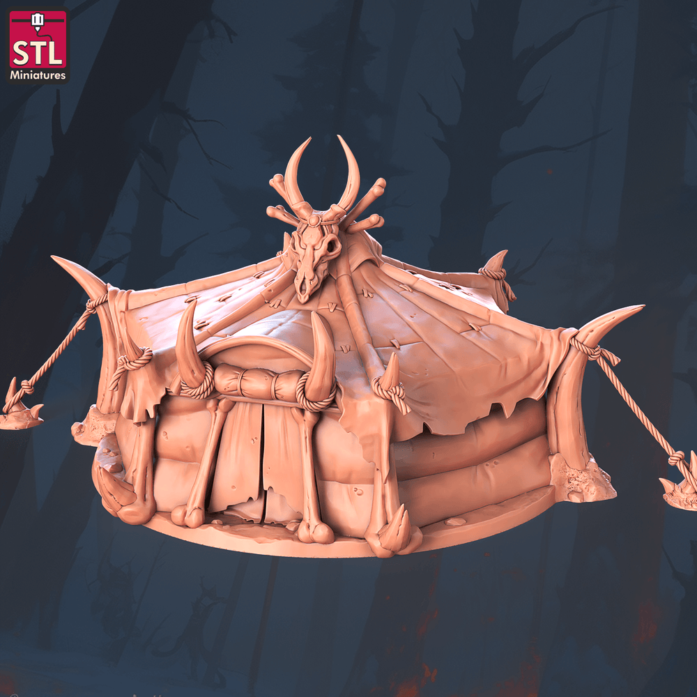 3D Printed STL Miniatures Orc Camp Set 28 - 32mm War Gaming D&D (Online Only)