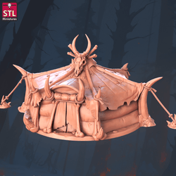 3D Printed STL Miniatures Orc Camp Set 28 - 32mm War Gaming D&D (Online Only)