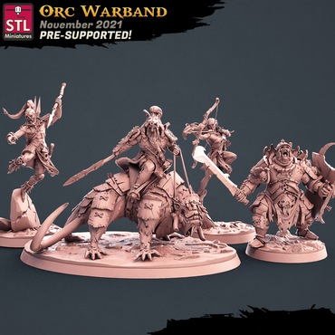 3D Printed STL Miniatures Orc Warband Set 28 - 32mm War Gaming D&D (Online Only)