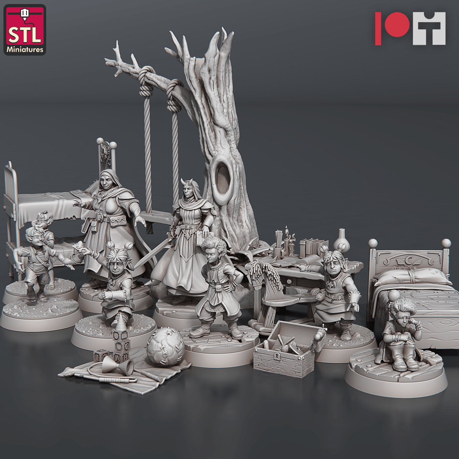 3D Printed STL Miniatures Orphanage Set 28 - 32mm War Gaming D&D (Online Only)