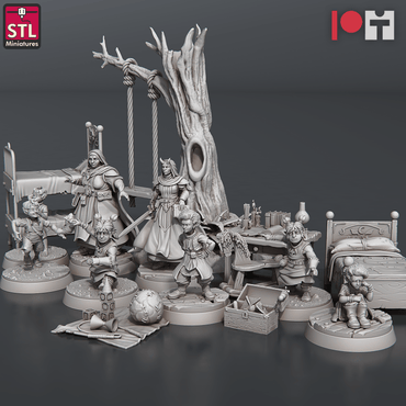 3D Printed STL Miniatures Orphanage Set 28 - 32mm War Gaming D&D (Online Only)