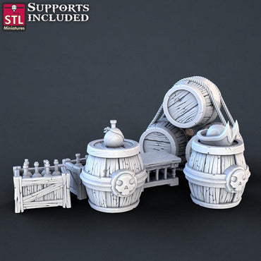 3D Printed STL Miniatures Pirate Set 28 - 32mm War Gaming D&D (Online Only)