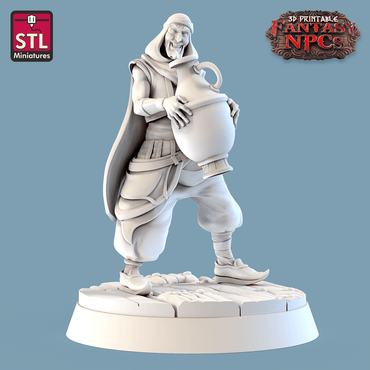 3D Printed STL Miniatures Potter Set Fantasy NPC 28mm - 32mm War Gaming D&D (Online Only)