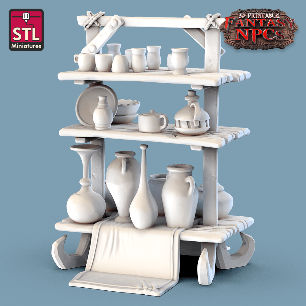 3D Printed STL Miniatures Potter Set Fantasy NPC 28mm - 32mm War Gaming D&D (Online Only)