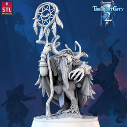 3D Printed STL Miniatures Rangifer Shamans The Frost City 2 28 - 32mm War Gaming D&D (Online Only)
