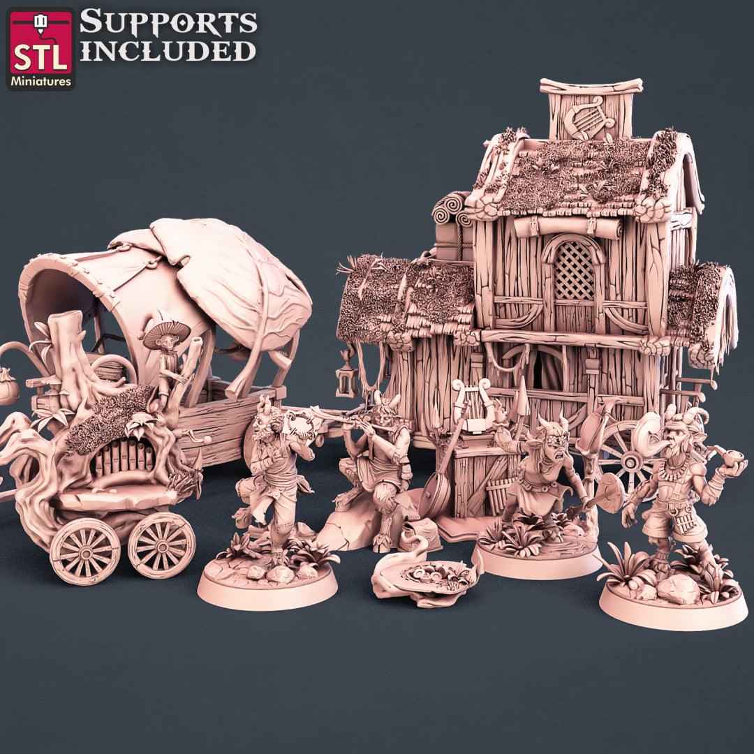3D Printed STL Miniatures Satyrs Set 28 - 32mm War Gaming D&D (Online Only)