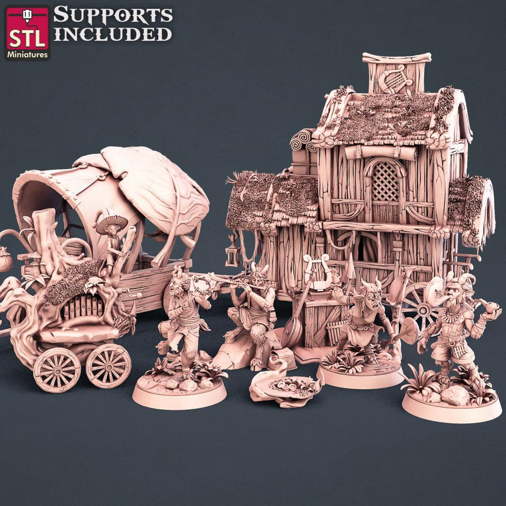 3D Printed STL Miniatures Satyrs Set 28 - 32mm War Gaming D&D (Online Only)