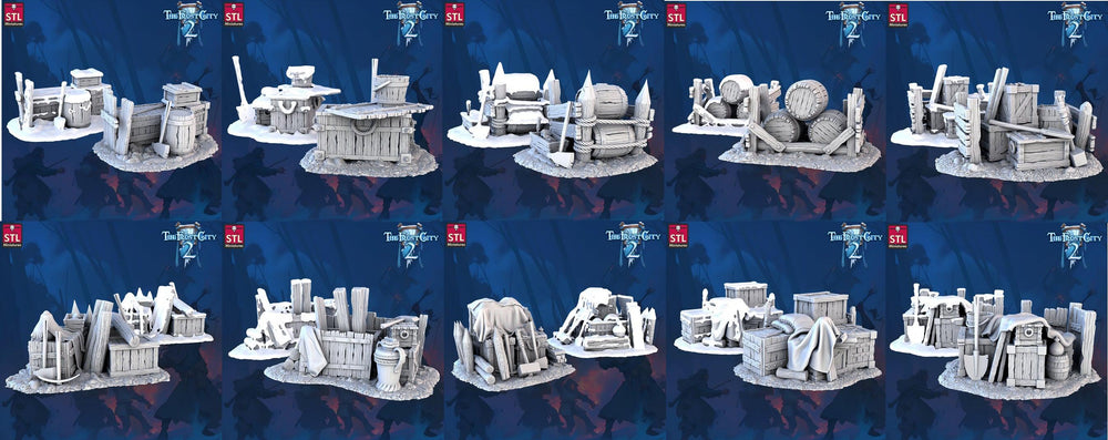 3D Printed STL Miniatures Scatter Terrain The Frost City 2 28 - 32mm War Gaming D&D (Online Only)