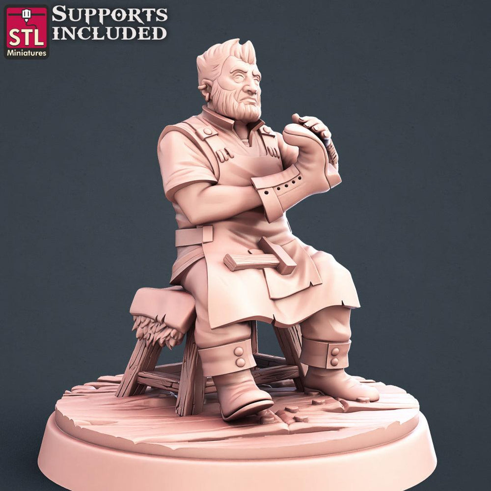 3D Printed STL Miniatures Shoemakers Set 28 - 32mm War Gaming D&D (Online Only)
