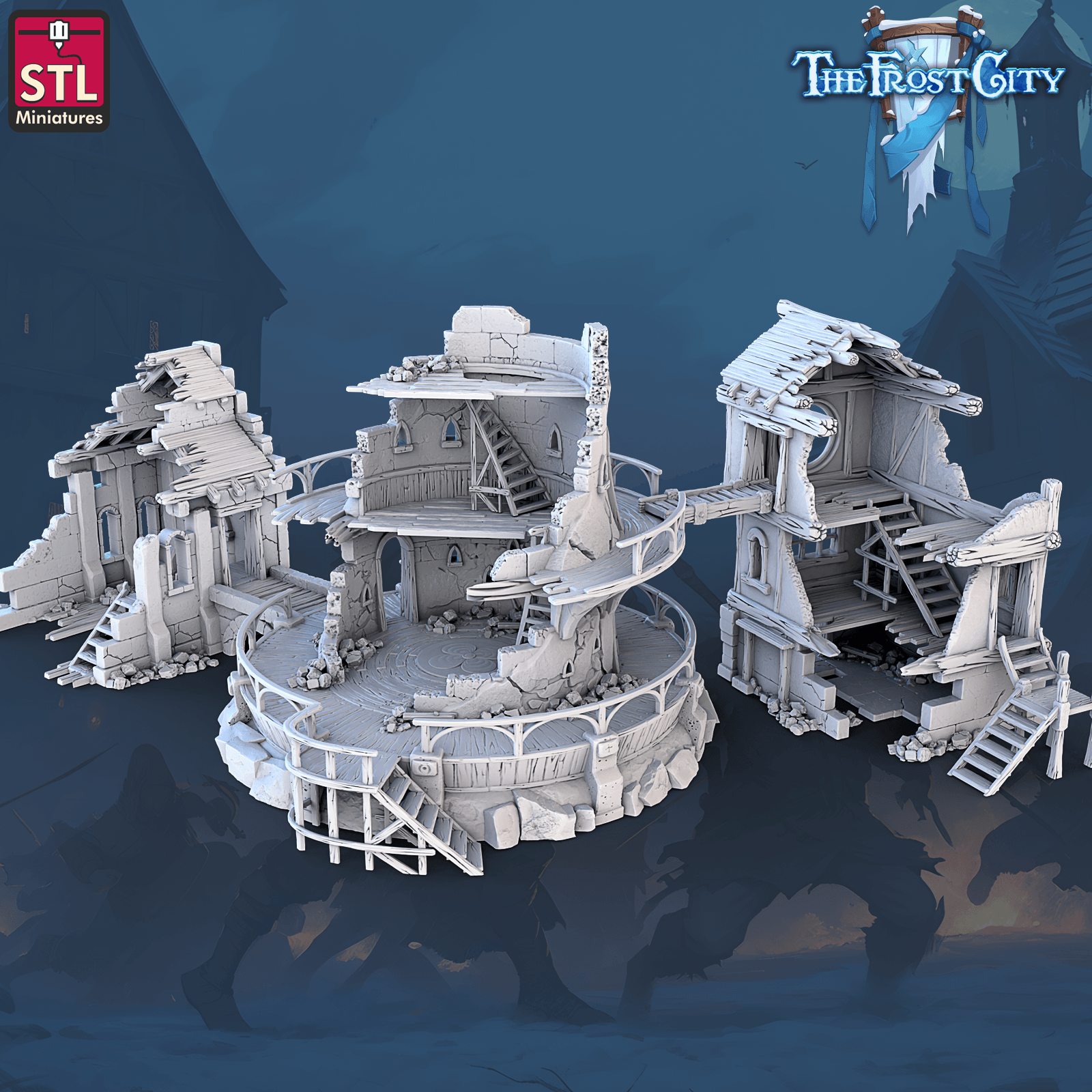 3D Printed STL Miniatures Silent Tower The Frost City 28 - 32mm War Gaming D&D (Online Only)