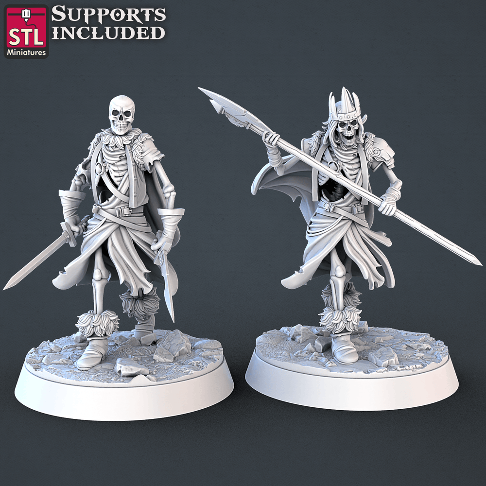 3D Printed STL Miniatures Skeletons Set 28mm - 32mm War Gaming D&D (Online Only)