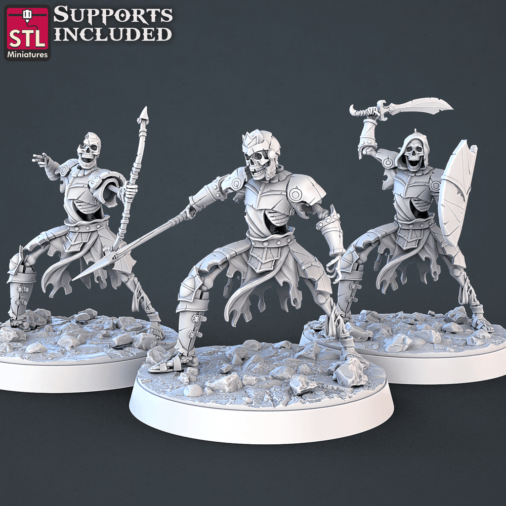 3D Printed STL Miniatures Skeletons Set 28mm - 32mm War Gaming D&D (Online Only)