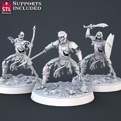 3D Printed STL Miniatures Skeletons Set 28mm - 32mm War Gaming D&D (Online Only)