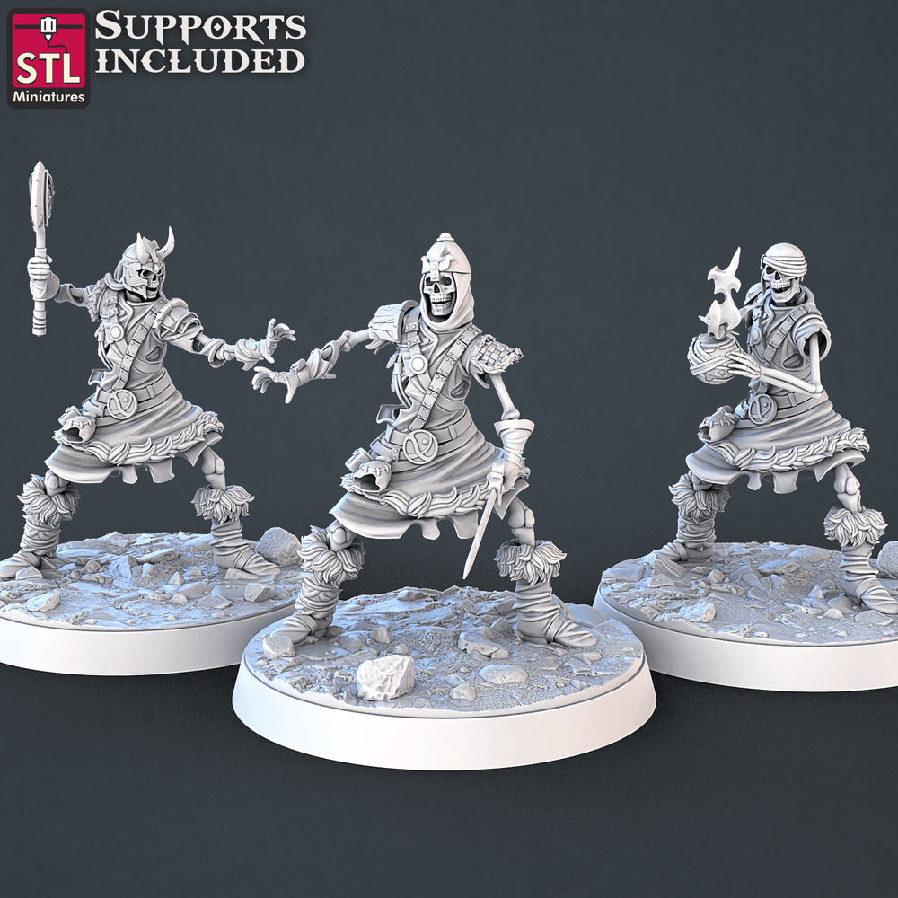 3D Printed STL Miniatures Skeletons Set 28mm - 32mm War Gaming D&D (Online Only)