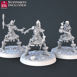 3D Printed STL Miniatures Skeletons Set 28mm - 32mm War Gaming D&D (Online Only)